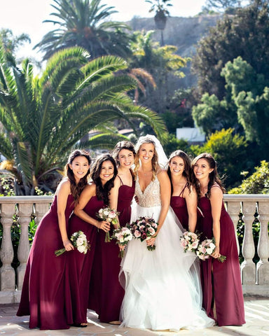 burgundy wedding dress